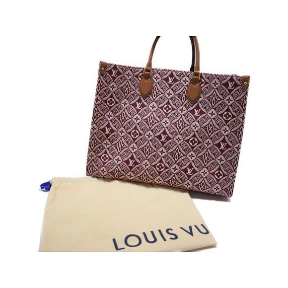 Louis Vuitton On The Go Bordeaux Jacquard Textile GM Shoulder Bag - Picture 8 of 8